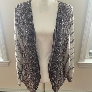 Charlotte Russe Geometric Knit Open-Front Sweater